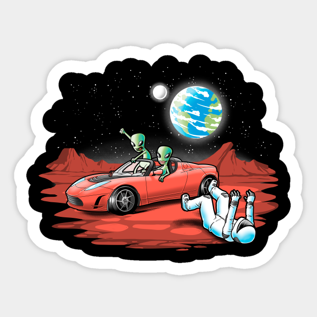 Space Car Space Sticker TeePublic